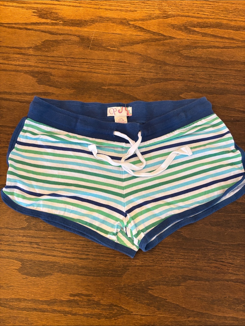 Y2K OP Striped Blue & Green Women's Drawstring Shorts